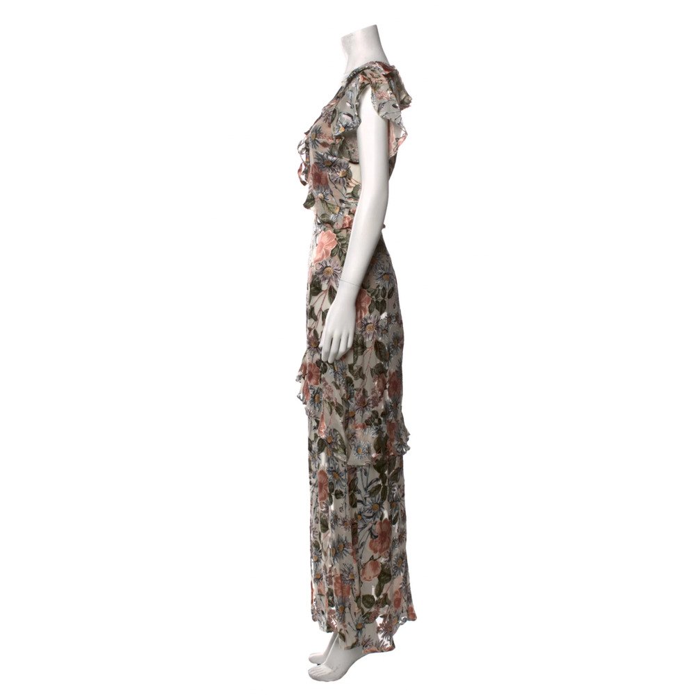 NWT! For Love&Lemons L Floral Luciana Silk Burnout Maxi Dress Backless Pink Tan - Picture 7 of 8